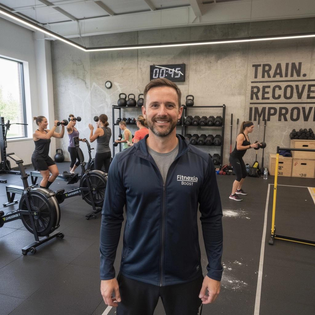 Különböző korú résztvevők élvezik a közös edzést, egészséges életmódra törekedve.